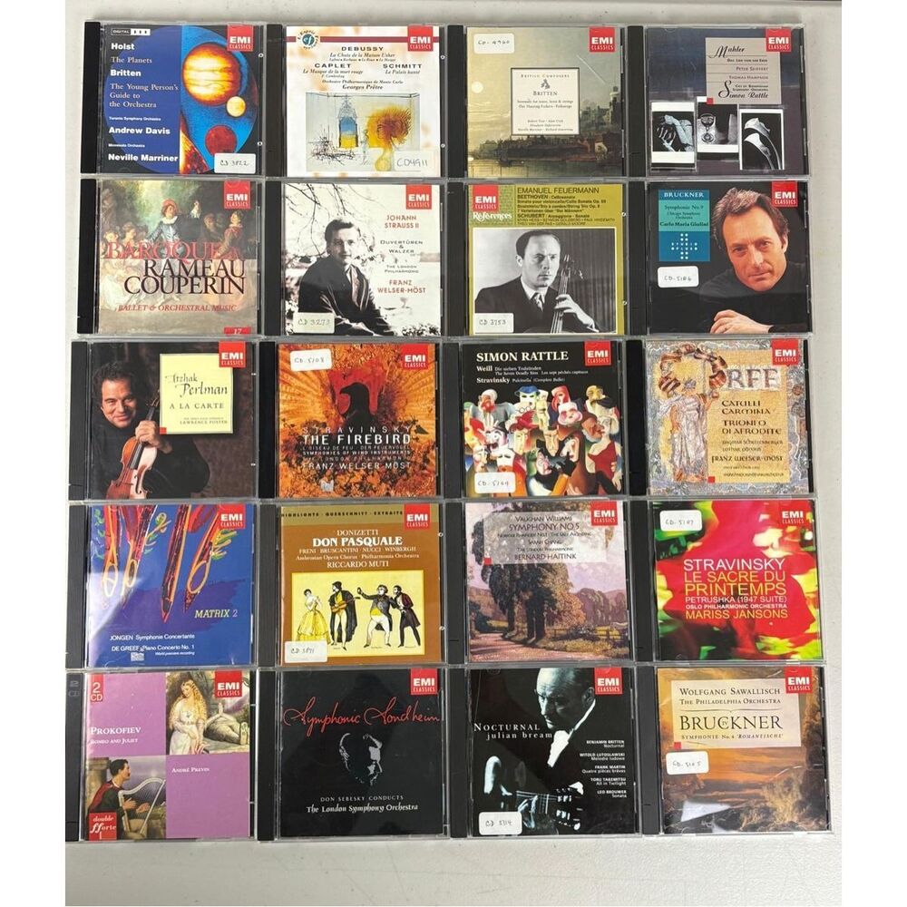 Vintage Lot of 20 EMI Classics Assortment of Classical CD Collection Beethoven E